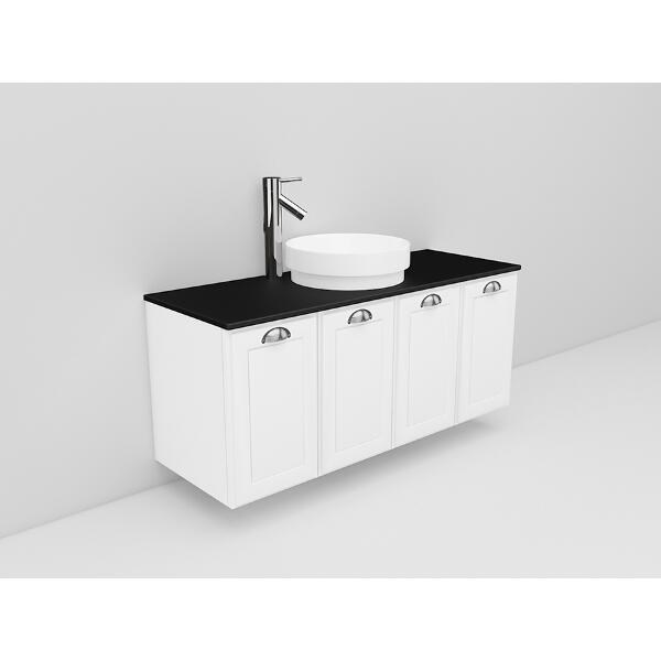 Badrumsmöbel Flexline Modell 127 120cm, Vit, Fasad Ram