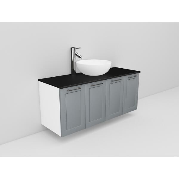 Badrumsmöbel Flexline Modell 128 120cm, Vit, Grå, Ram