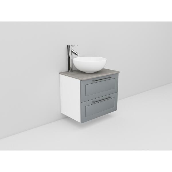 Badrumsmöbel Flexline Modell 13 60cm, Vit, Grå, Ram