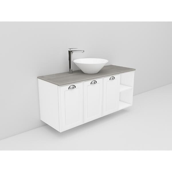 Badrumsmöbel Flexline Modell 131 120cm, Vit, Fasad Ram