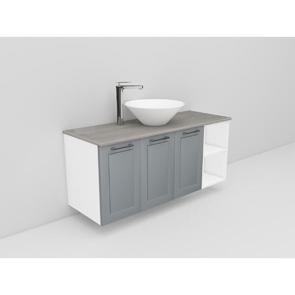 Badrumsmöbel Flexline Modell 131 120cm, Vit, Grå, Ram