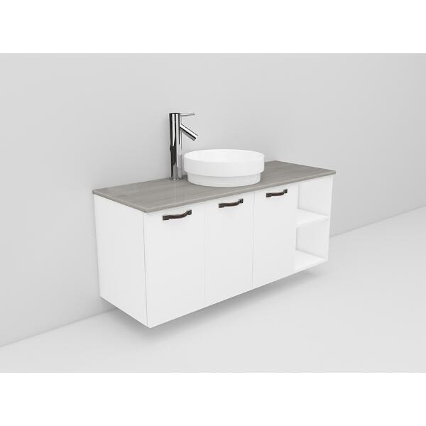 Badrumsmöbel Flexline Modell 132 120cm, Vit, Slät