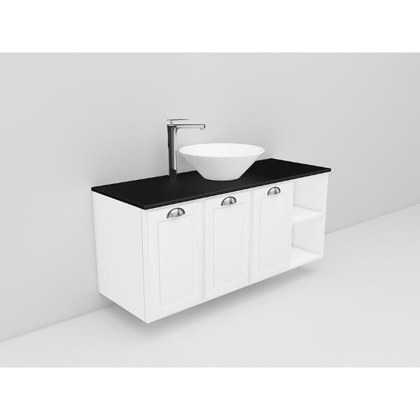 Badrumsmöbel Flexline Modell 134 120cm, Vit, Fasad Ram