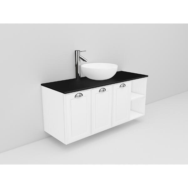 Badrumsmöbel Flexline Modell 136 120cm, Vit, Fasad Ram