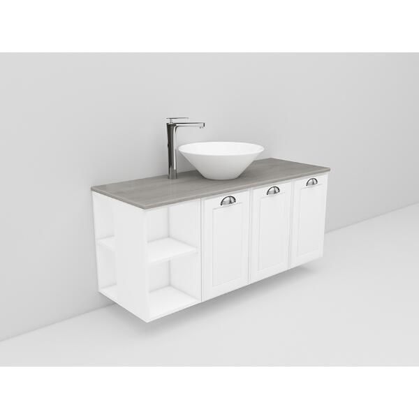 Badrumsmöbel Flexline Modell 139 120cm, Vit, Fasad Ram