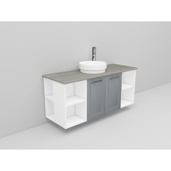 Badrumsmöbel Flexline Modell 148 120cm, Vit, Grå, Ram