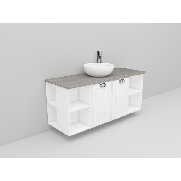 Badrumsmöbel Flexline Modell 149 120cm, Vit, Fasad Ram