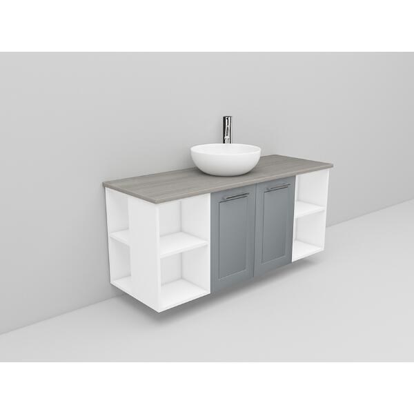 Badrumsmöbel Flexline Modell 149 120cm, Vit, Grå, Ram