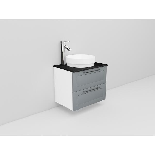 Badrumsmöbel Flexline Modell 15 60cm, Vit, Grå, Ram