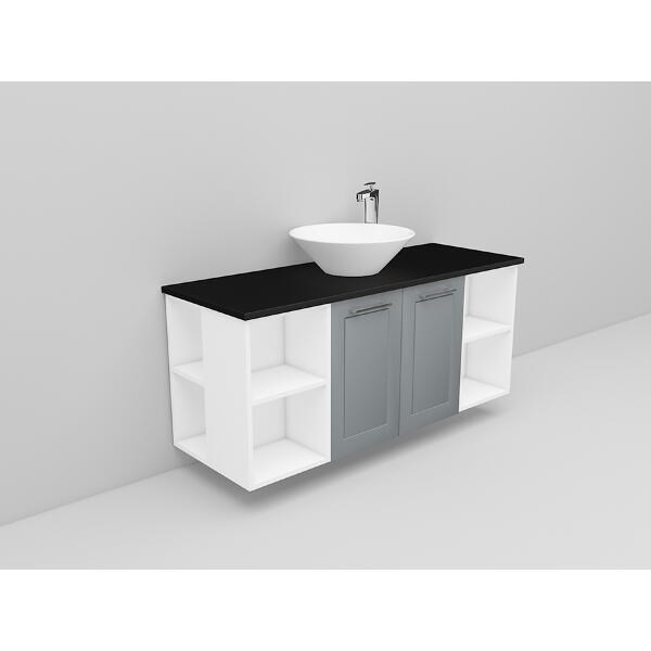 Badrumsmöbel Flexline Modell 150 120cm, Vit, Grå, Ram