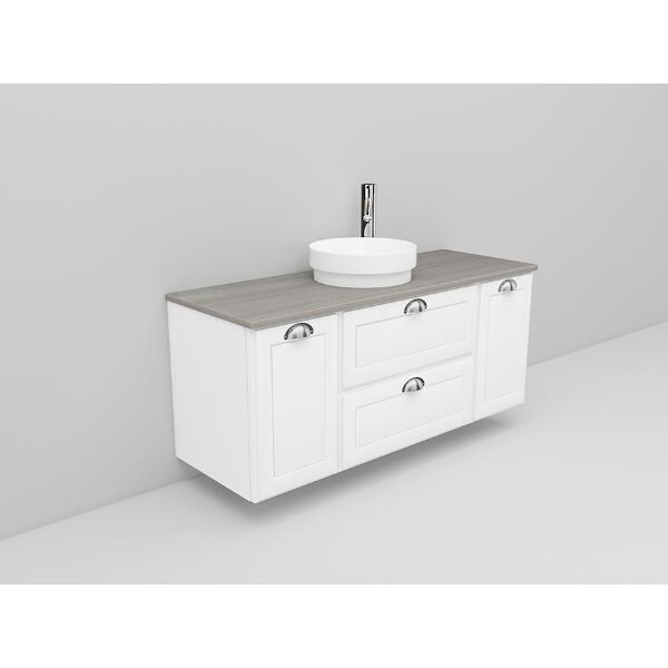 Badrumsmöbel Flexline Modell 156 120cm, Vit, Fasad Ram