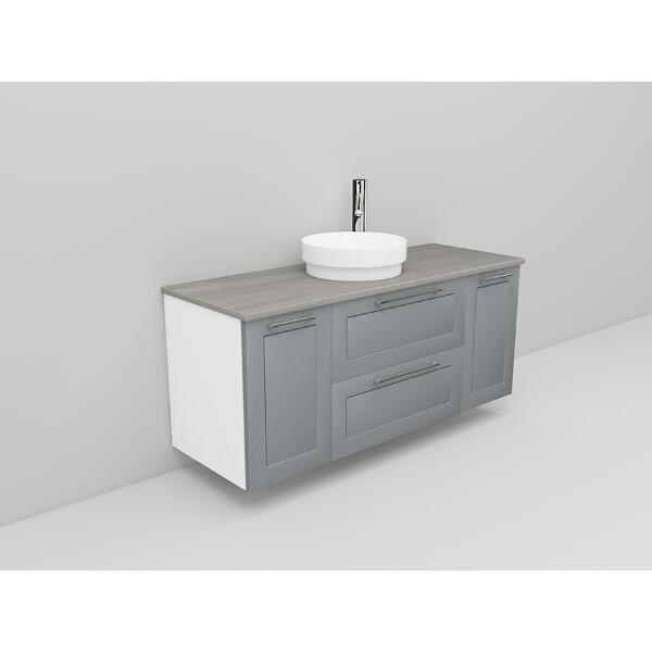 Badrumsmöbel Flexline Modell 156 120cm, Vit, Grå, Ram