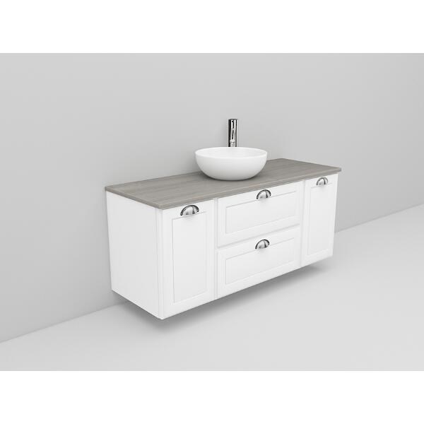 Badrumsmöbel Flexline Modell 157 120cm, Vit, Fasad Ram