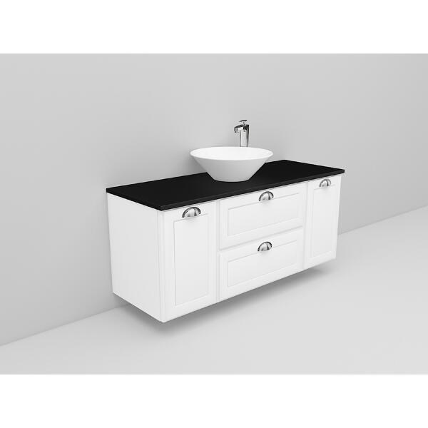 Badrumsmöbel Flexline Modell 158 120cm, Vit, Fasad Ram