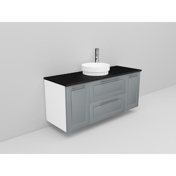 Badrumsmöbel Flexline Modell 159 120cm, Vit, Grå, Ram