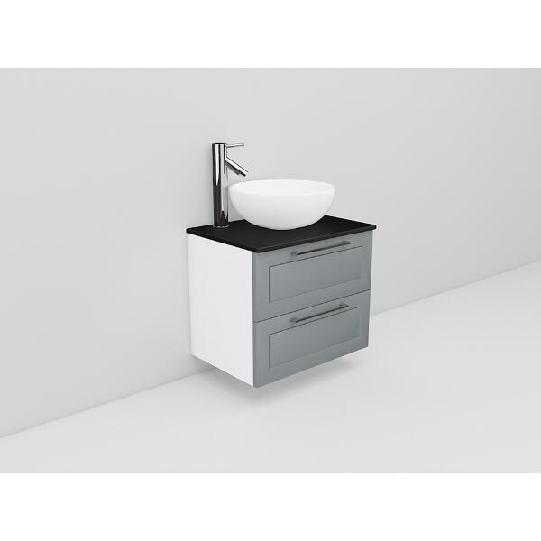 Badrumsmöbel Flexline Modell 16 60cm, Vit, Grå, Ram