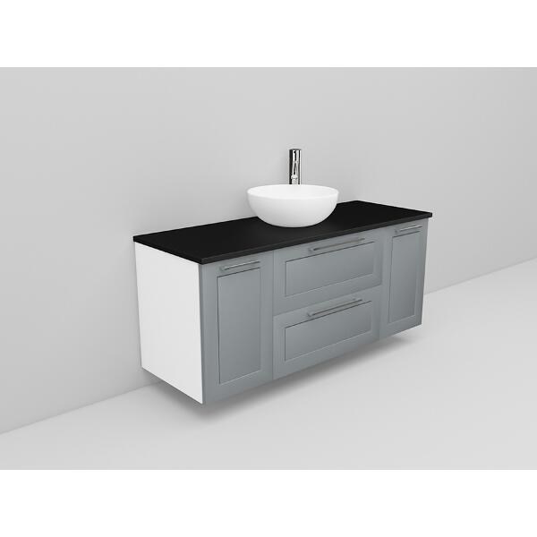 Badrumsmöbel Flexline Modell 160 120cm, Vit, Grå, Ram