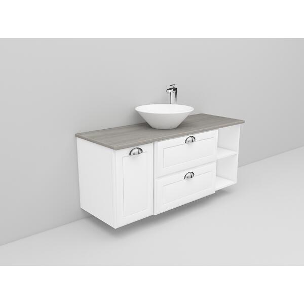 Badrumsmöbel Flexline Modell 163 120cm, Vit, Fasad Ram