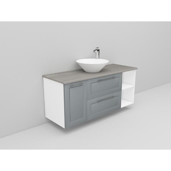 Badrumsmöbel Flexline Modell 163 120cm, Vit, Grå, Ram