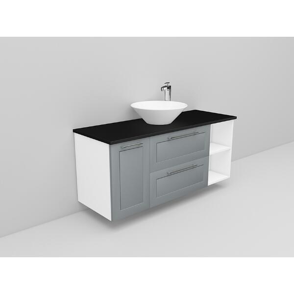 Badrumsmöbel Flexline Modell 166 120cm, Vit, Grå, Ram