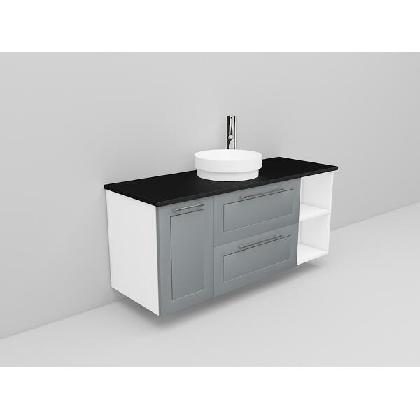 Badrumsmöbel Flexline Modell 167 120cm, Vit, Grå, Ram