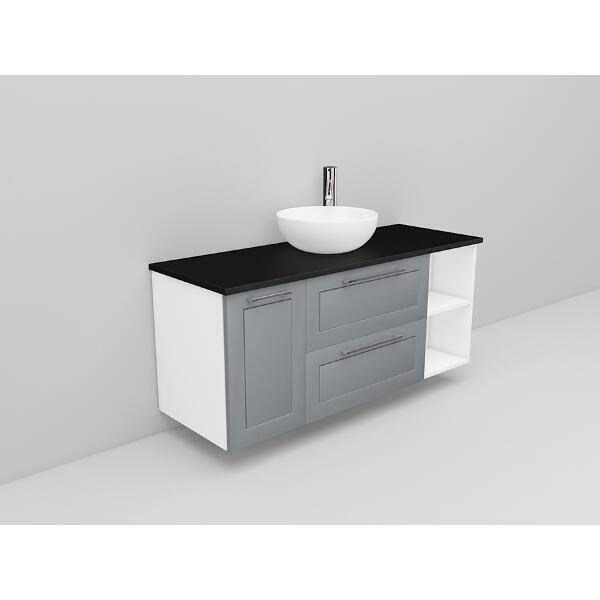 Badrumsmöbel Flexline Modell 168 120cm, Vit, Grå, Ram