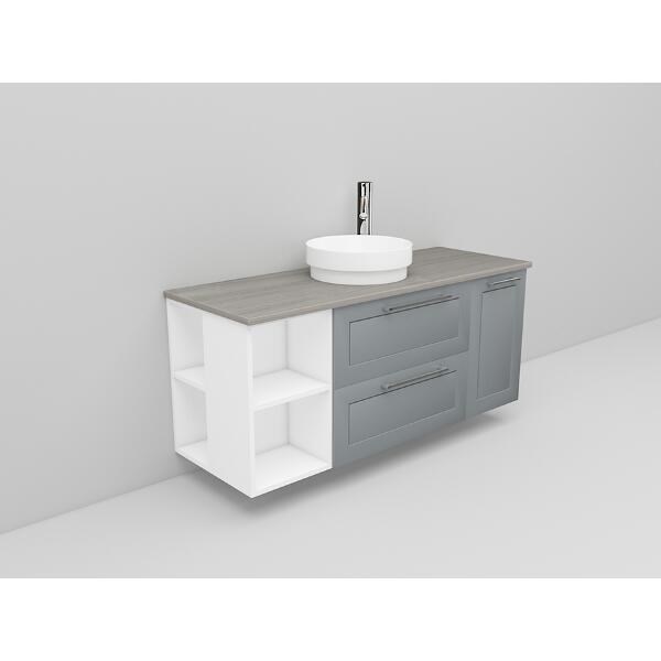 Badrumsmöbel Flexline Modell 172 120cm, Vit, Grå, Ram