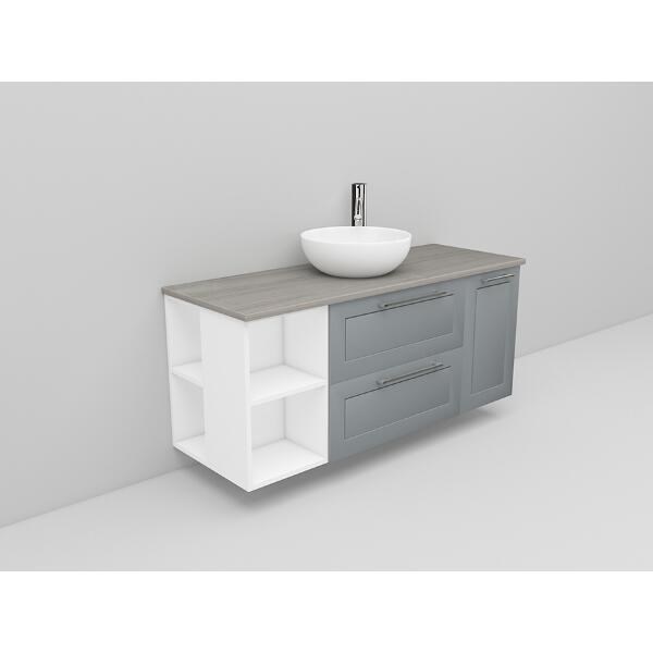 Badrumsmöbel Flexline Modell 173 120cm, Vit, Grå, Ram