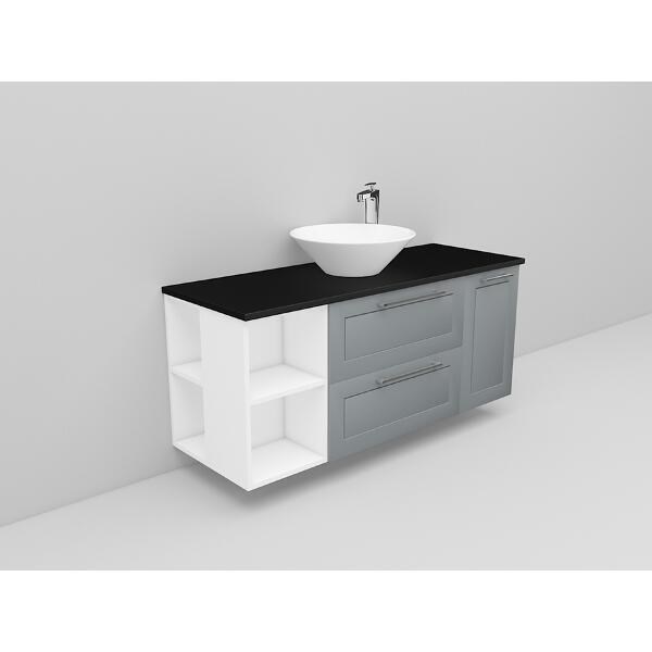 Badrumsmöbel Flexline Modell 174 120cm, Vit, Grå, Ram