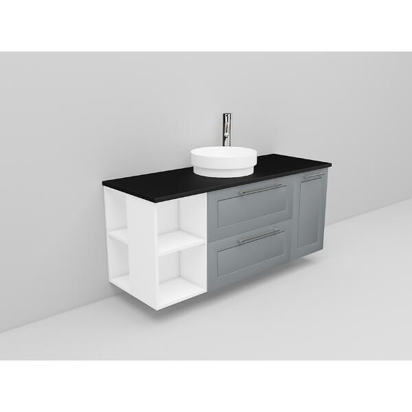 Badrumsmöbel Flexline Modell 175 120cm, Vit, Grå, Ram