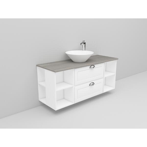 Badrumsmöbel Flexline Modell 179 120cm, Vit, Fasad Ram