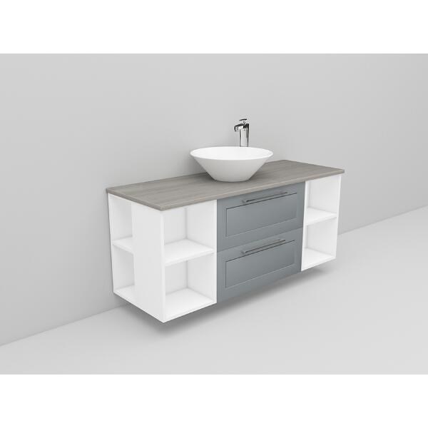 Badrumsmöbel Flexline Modell 179 120cm, Vit, Grå, Ram