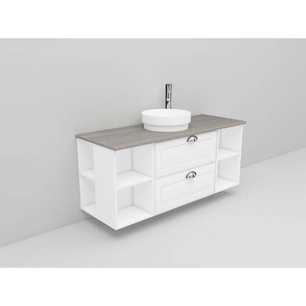 Badrumsmöbel Flexline Modell 180 120cm, Vit, Fasad Ram