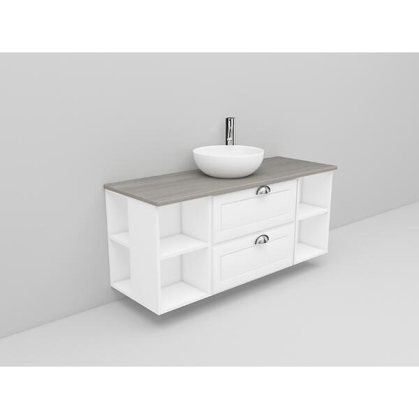 Badrumsmöbel Flexline Modell 181 120cm, Vit, Fasad Ram