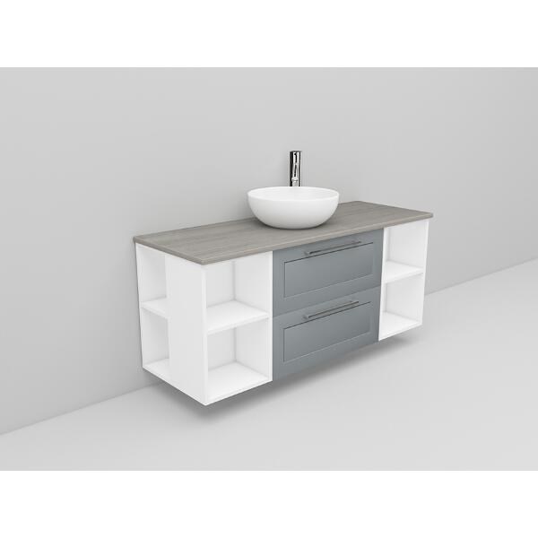 Badrumsmöbel Flexline Modell 181 120cm, Vit, Grå, Ram