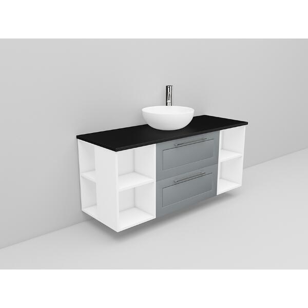 Badrumsmöbel Flexline Modell 184 120cm, Vit, Grå, Ram