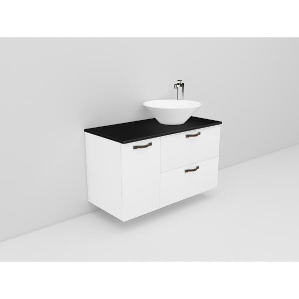 Badrumsmöbel Flexline Modell 51 90cm, Vit, Slät, Höger