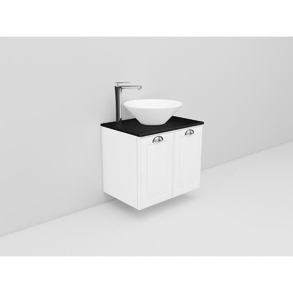 Badrumsmöbel Flexline Modell 6 60cm, Vit, Fasad Ram