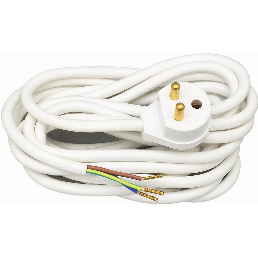 Lampsladd med lamppropp Jordad Vit 3,0 m