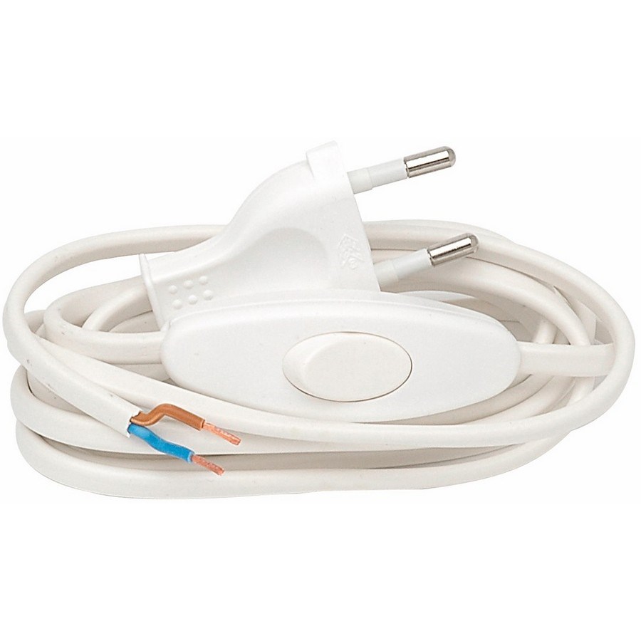 Armatursladd med strömbrytare Vit 0,7+1,8 m