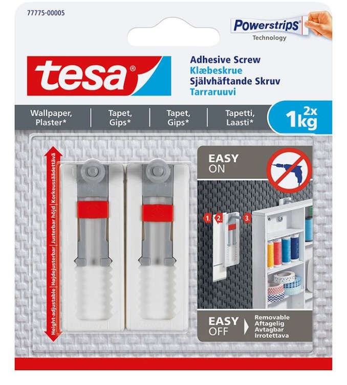 Självhäftande Skruv Powerstrips 2x1kg Powerstrips 2x1kg