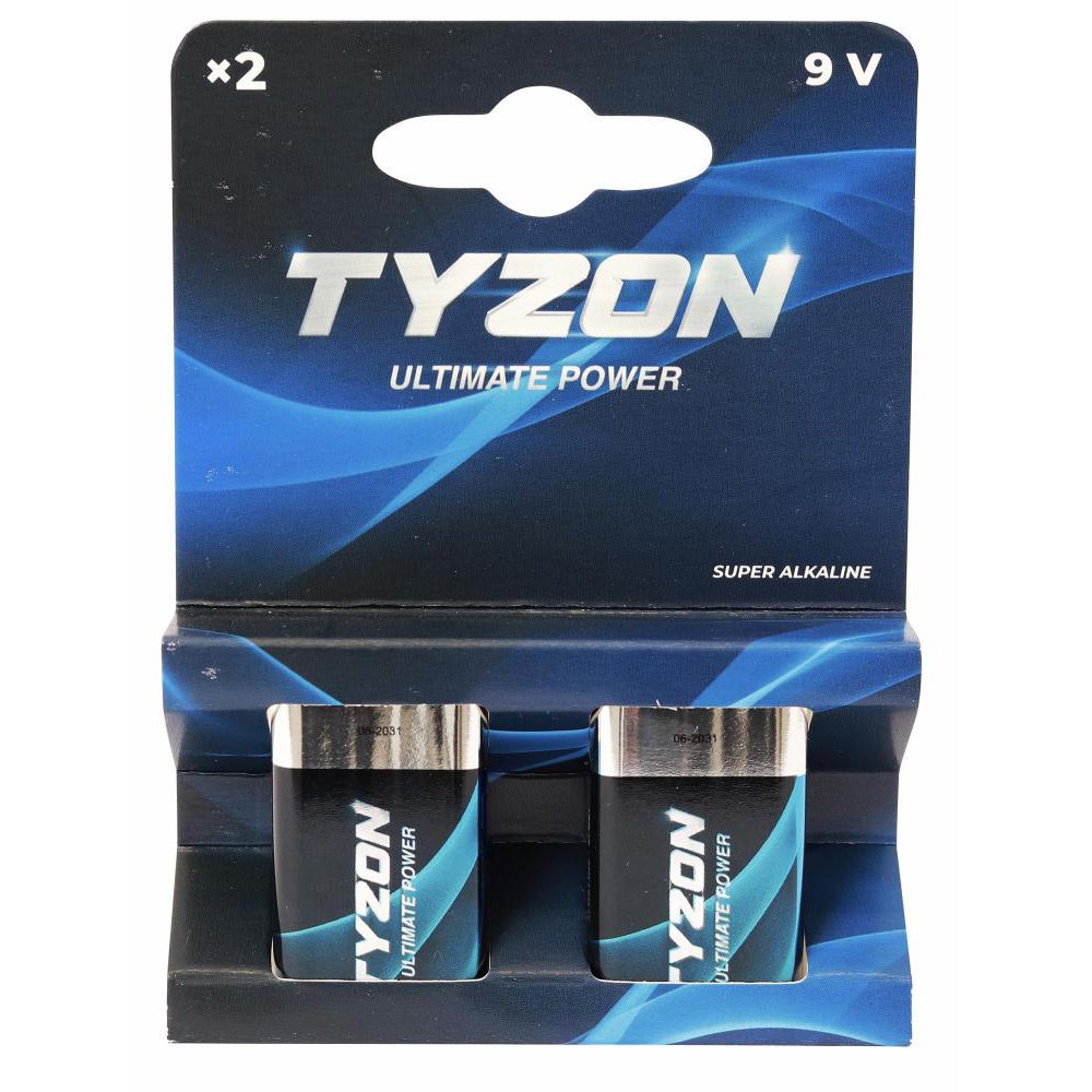 Batteri Tyzon Super Alkaline 9V, 2st