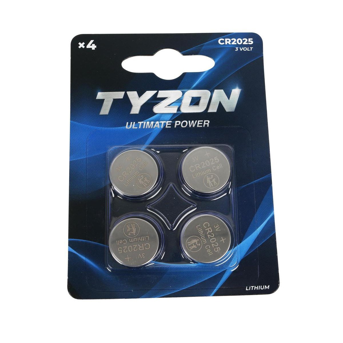 Batteri Tyzon Litium CR2025, 4 st.
