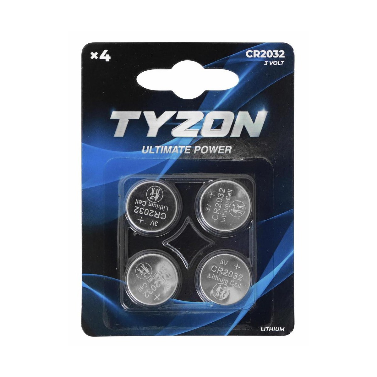 Batteri Tyzon Litium CR2032, 4 st.