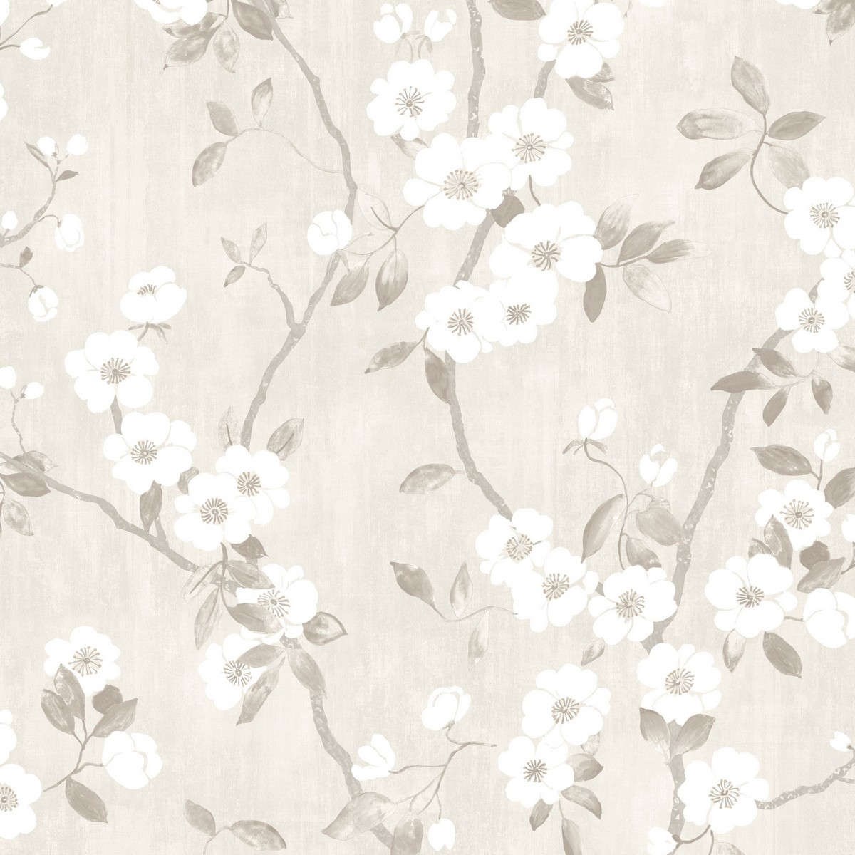 Tapet So White 4 Spring Flower Blanc / Gris Swht85399171