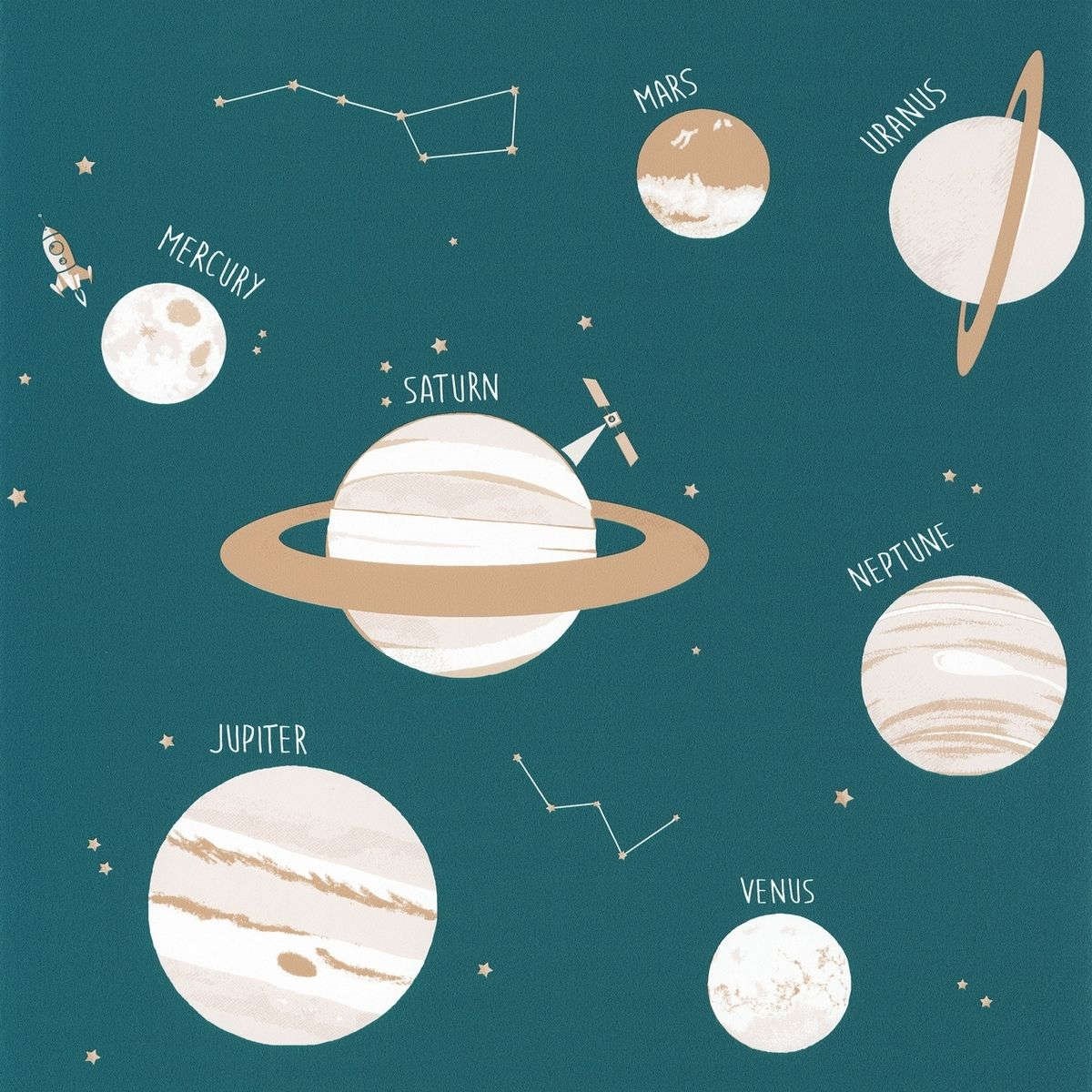 Tapet Our Planet Universe Bleu Jean / Beige Oup101906011