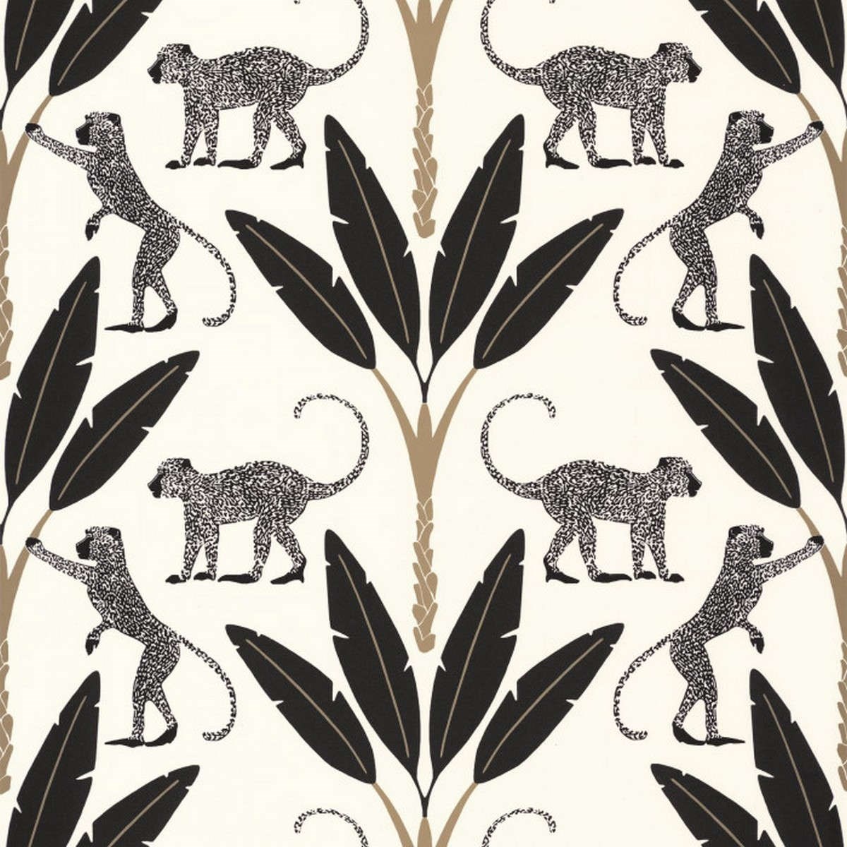 Tapet Moonlight  Monkey Forest Noir Blanc OR Fond Blanc Mlg101179020