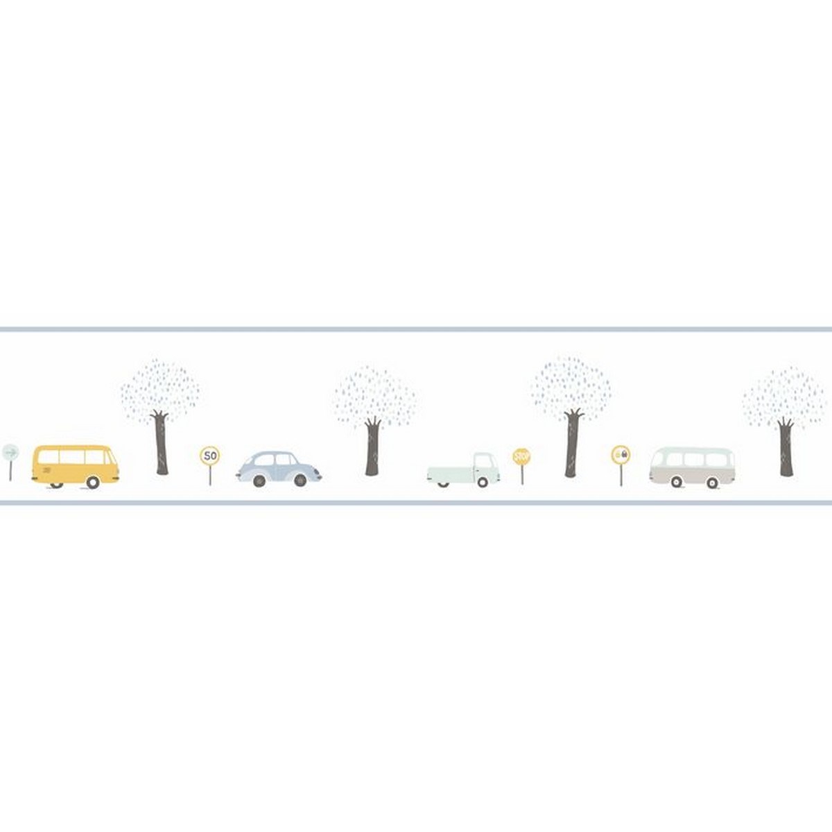 Tapetbård Happy Dreams Frise Vintage Cars Bleu Hpdm82906241