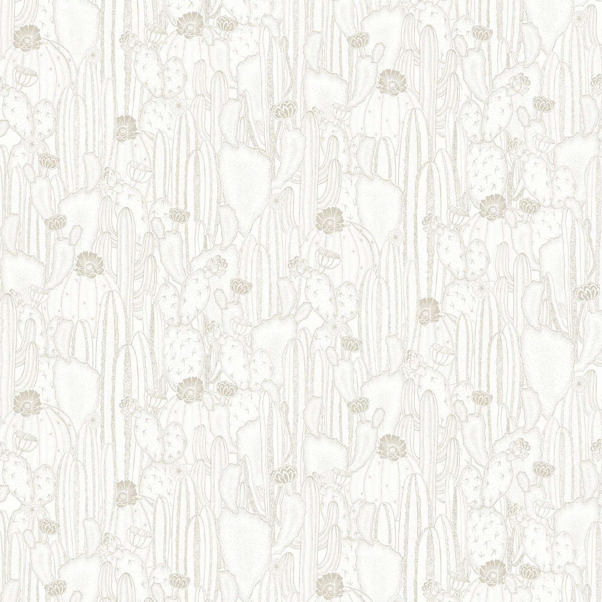 Tapet Botanica Cactaceae Blanc Taupe Bota85920298