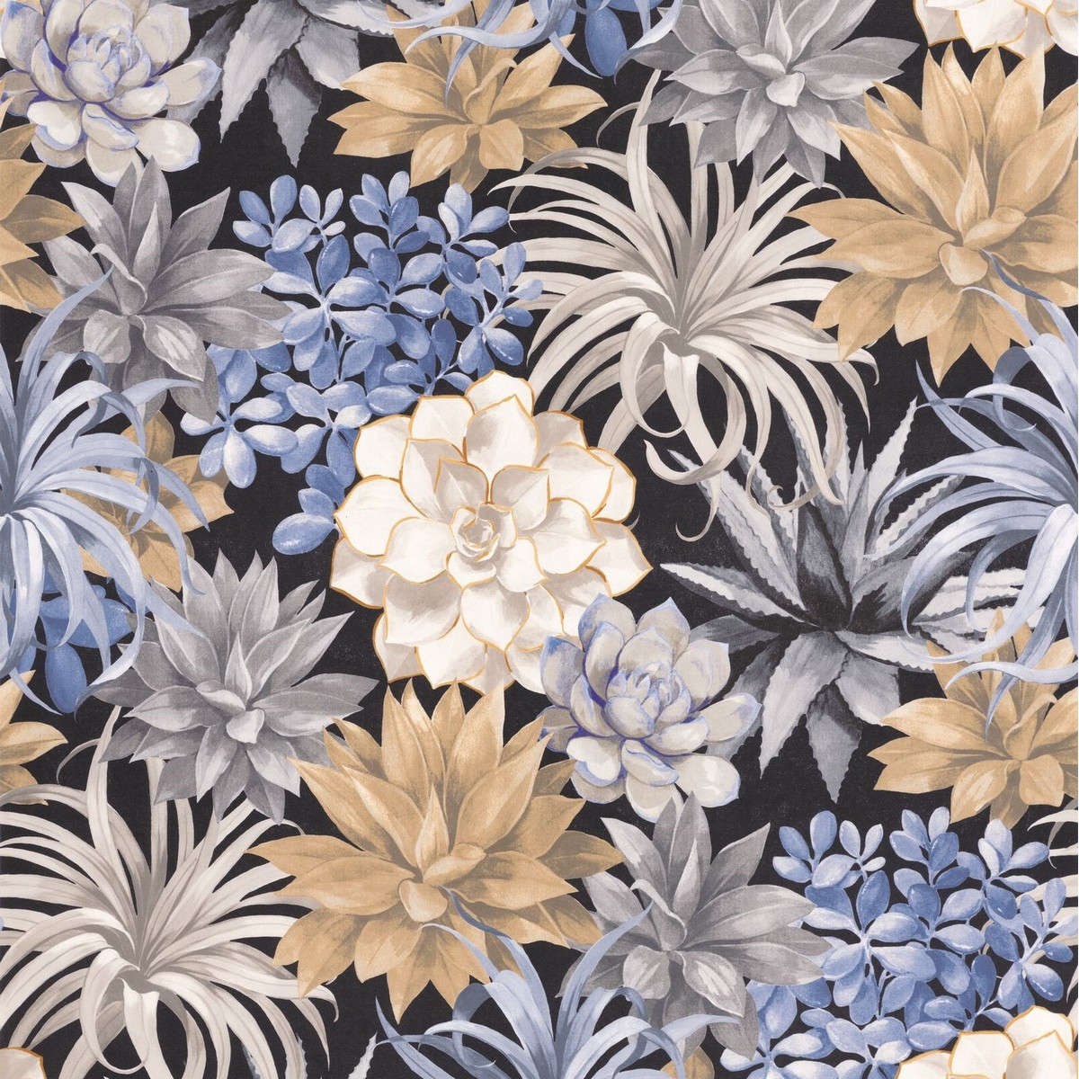 Tapet Botanica Echeveria Noir/beige Bota85911964